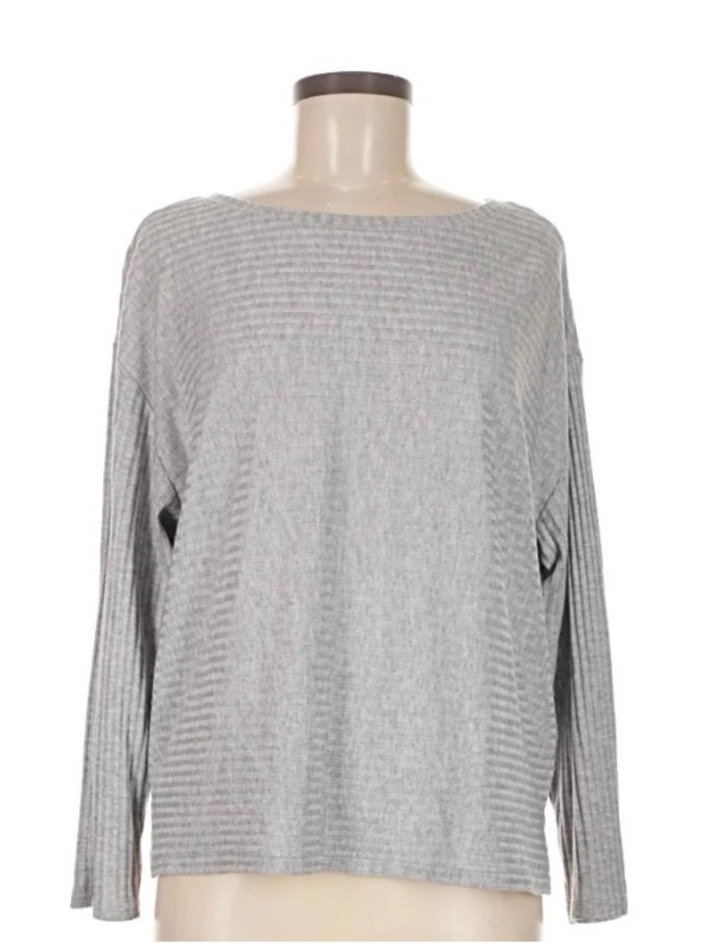 Z Supply Light Gray Ribbed Long Sleeve Top